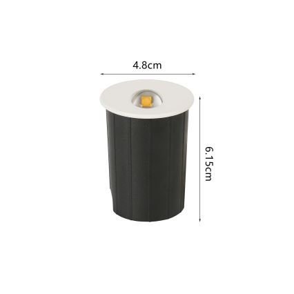Brilagi - LED zunanje vgradno svetilo STAIRDOT LED/2W/230V belo IP65 okroglo