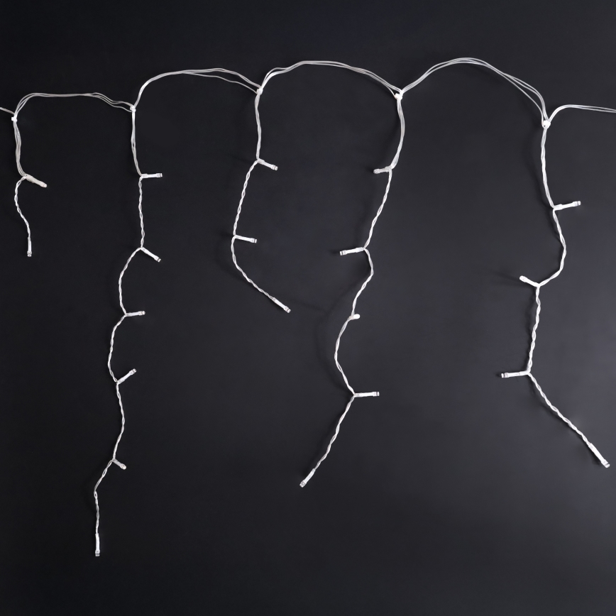 Brilagi - zunanji božični LED niz 200 LED / 8 funkcij, 13 m, IP44, hladno bela, v obliki ledenih kapljic