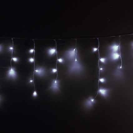 Brilagi - zunanji božični LED niz 200 LED / 8 funkcij, 13 m, IP44, hladno bela, v obliki ledenih kapljic