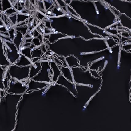 Brilagi - zunanji božični LED niz 200 LED / 8 funkcij, 13 m, IP44, hladno bela, v obliki ledenih kapljic