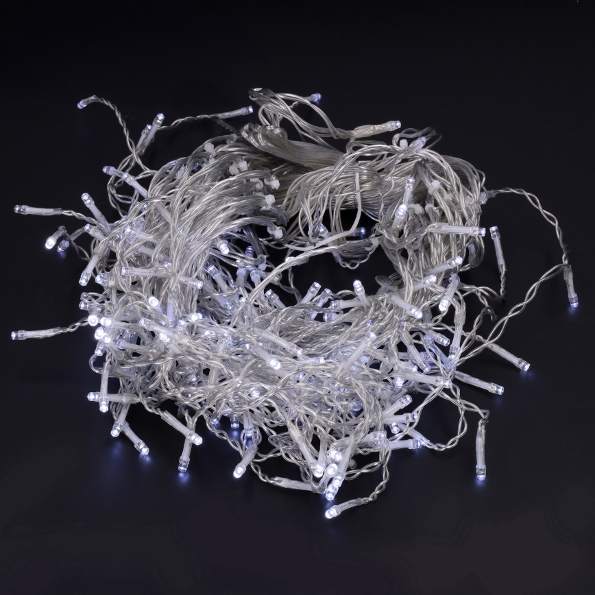 Brilagi - zunanji božični LED niz 200 LED / 8 funkcij, 13 m, IP44, hladno bela, v obliki ledenih kapljic