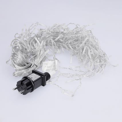 Brilagi - zunanji božični LED niz 200 LED / 8 funkcij, 13 m, IP44, hladno bela, v obliki ledenih kapljic