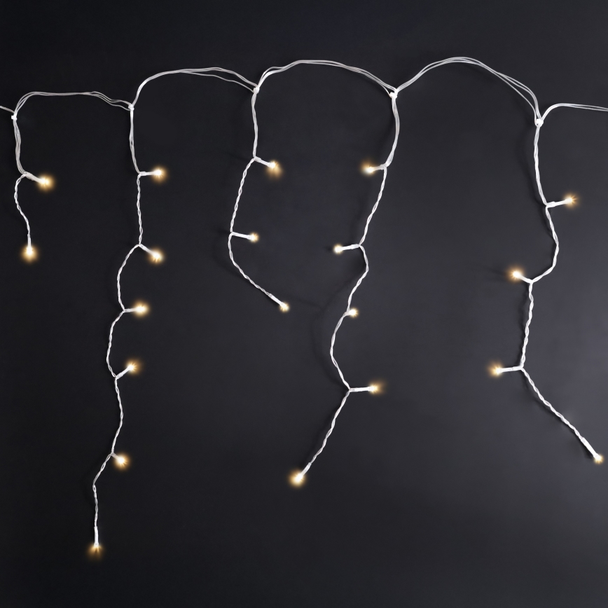 Brilagi - LED zunanji božični niz 200 LED / 8 funkcij 13 m IP44 topla bela v obliki ledenih kapnikov