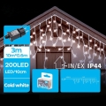 Brilagi - LED zunanji božični niz 200xLED/8 funkcij 13x0,6m IP44 hladno bela
