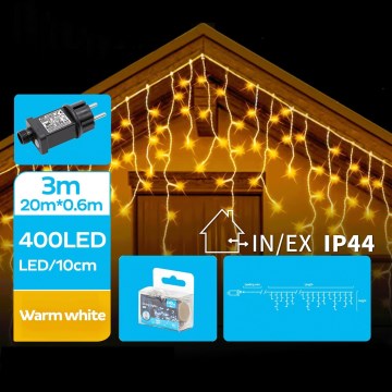 Brilagi - LED zunanji božični niz 400xLED/8 funkcij 23x0,6m IP44 topla bela