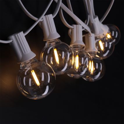 Brilagi - LED zunanja dekorativna girlanda GIRLANDA 25xE12/0,8W/230V 20m bela IP44 topla bela