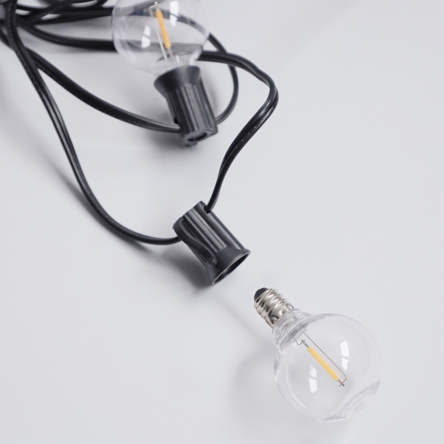 Brilagi - LED zunanja dekorativna veriga GIRLANDA 25xE12/0,6W/230V, 20 m, črna, IP44, topla bela + daljinski upravljalnik