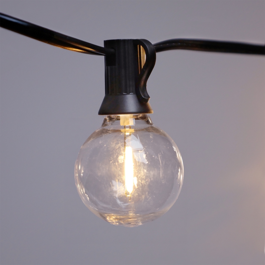 Brilagi - LED zunanja dekorativna veriga GIRLANDA 25xE12/0,6W/230V, 20 m, črna, IP44, topla bela + daljinski upravljalnik