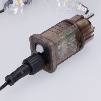 Brilagi - LED zunanja dekorativna veriga GIRLANDA 25xE12/0,6W/230V, 20 m, črna, IP44, topla bela + daljinski upravljalnik