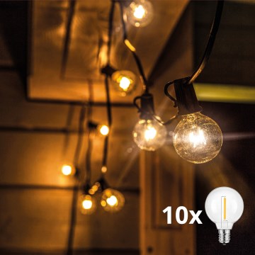 Brilagi - LED zunanji dekorativni niz GIRLANDA 10xE12/0,6W/24V 8m črna IP44 topla bela