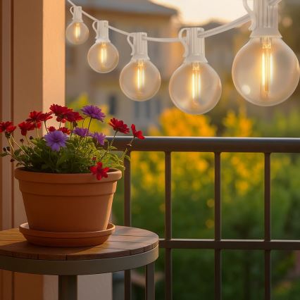 Brilagi - LED zunanji okrasni niz GIRLANDA 10xE12/0,6W/230V 8m bela IP44 topla bela