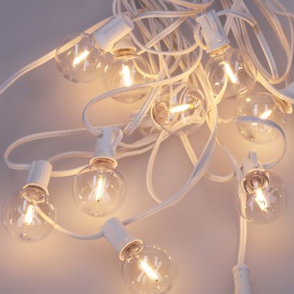 Brilagi - LED zunanja dekorativna girlanda GIRLANDA 25xE12/0,8W/230V 20m bela IP44 topla bela