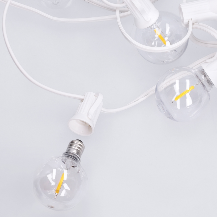 Brilagi - LED zunanja dekorativna girlanda GIRLANDA 25xE12/0,8W/230V 20m bela IP44 topla bela