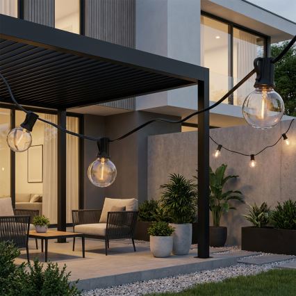 Brilagi - LED zunanji dekorativni niz GIRLANDA 25xE12/0,36W/24V 20m črna IP44 topla bela