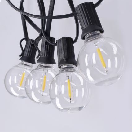 Brilagi - LED zunanji dekorativni niz GIRLANDA 25xE12/0,36W/24V 20m črna IP44 topla bela