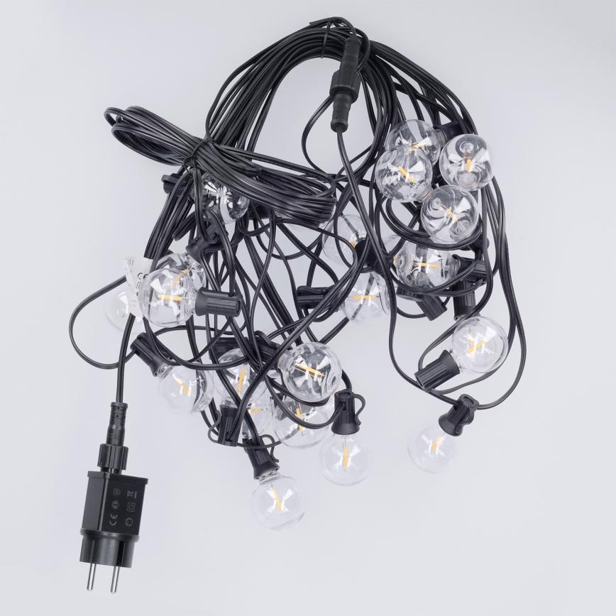 Brilagi - LED zunanji dekorativni niz GIRLANDA 25xE12/0,36W/24V 20m črna IP44 topla bela