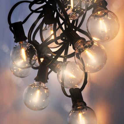 Brilagi - LED zunanji dekorativni niz GIRLANDA 25xE12/0,36W/24V 20m črna IP44 topla bela