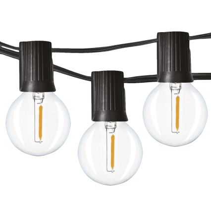 Brilagi - LED zunanji dekorativni niz GIRLANDA 25xE12/0,36W/24V 20m črna IP44 topla bela