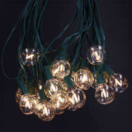 BRILAGI - LED Zunanji dekorativni niz GIRLANDA 25xE12/0,8W/230V 20m zelen IP44 topla bela