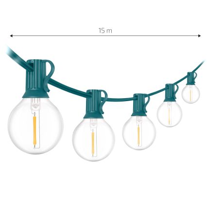 BRILAGI - LED Zunanji dekorativni niz GIRLANDA 25xE12/0,8W/230V 20m zelen IP44 topla bela