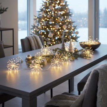 Brilagi - LED zunanji niz 150 LED, 5 m, IP44, topla bela, učinek ognjemeta