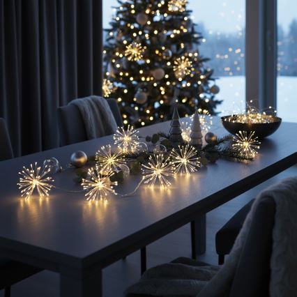 Brilagi - LED zunanji niz 150 LED, 5 m, IP44, topla bela, učinek ognjemeta