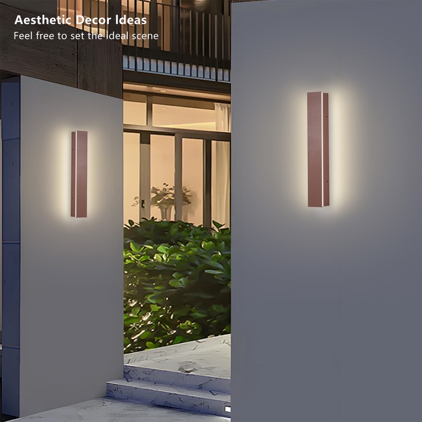 Brilagi - LED zunanji stenski svetilec LINEAR LED/8W/230V 3000K IP65 30 cm rjav CRI 90