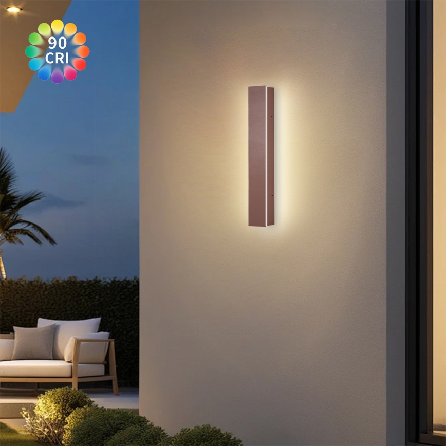 Brilagi - LED zunanji stenski svetilec LINEAR LED/8W/230V 3000K IP65 30 cm rjav CRI 90