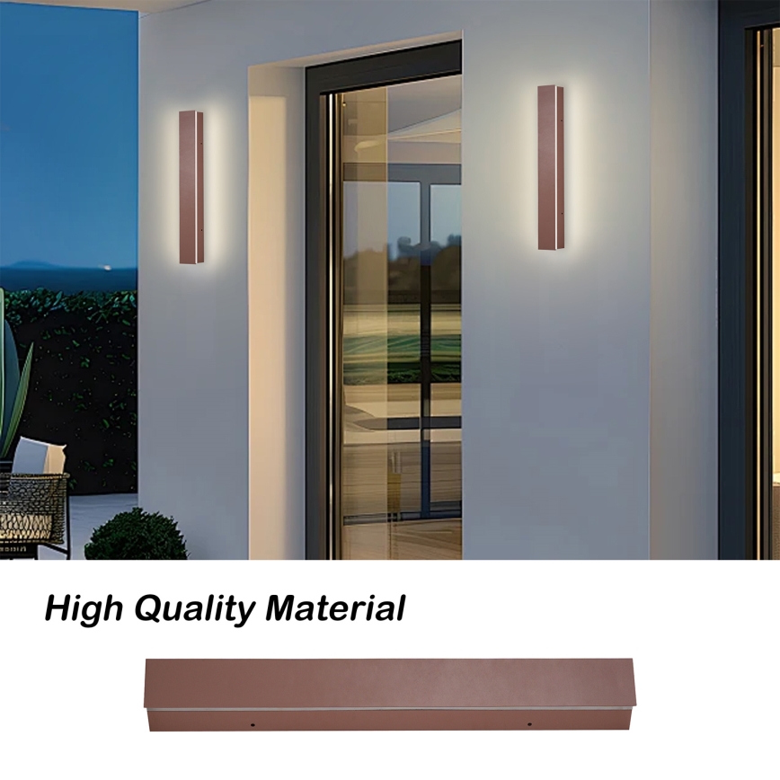 Brilagi - LED zunanji stenski svetilec LINEAR LED/8W/230V 3000K IP65 30 cm rjav CRI 90