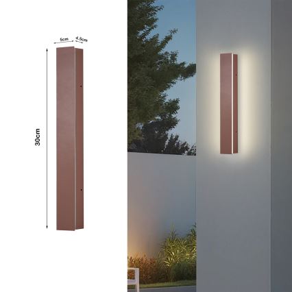 Brilagi - LED zunanji stenski svetilec LINEAR LED/8W/230V 3000K IP65 30 cm rjav CRI 90