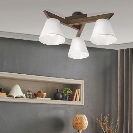 Brilagi - Lestenec ANTHONY 3xE14/40W/230V hrast oreh/bela