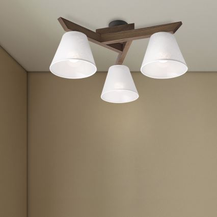 Brilagi - Lestenec ANTHONY 3xE14/40W/230V hrast oreh/bela