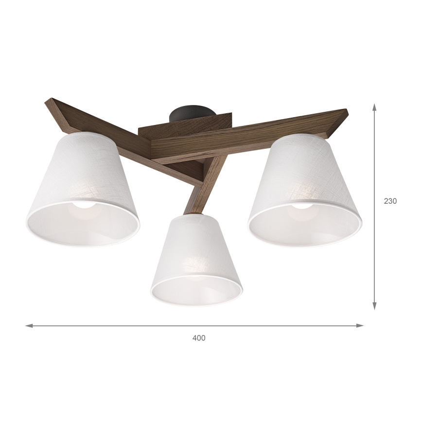 Brilagi - Lestenec ANTHONY 3xE14/40W/230V hrast oreh/bela