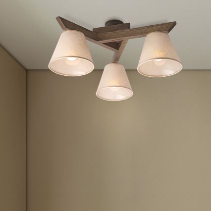 Brilagi - Lestenec ANTHONY 3xE14/40W/230V hrast oreh/bež