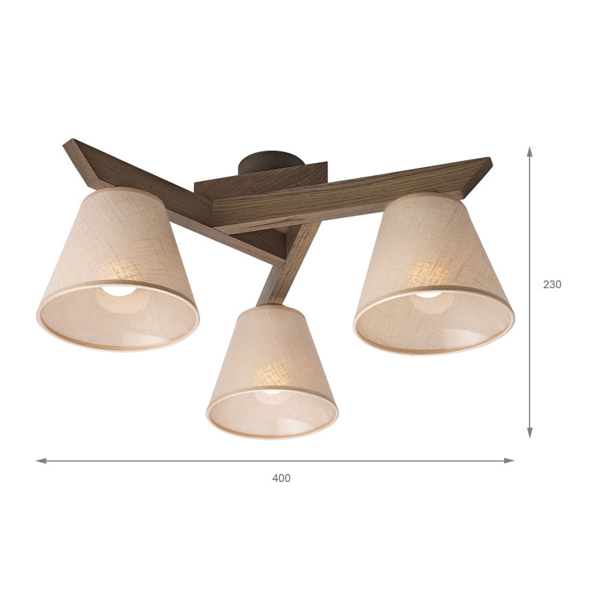 Brilagi - Lestenec ANTHONY 3xE14/40W/230V hrast oreh/bež