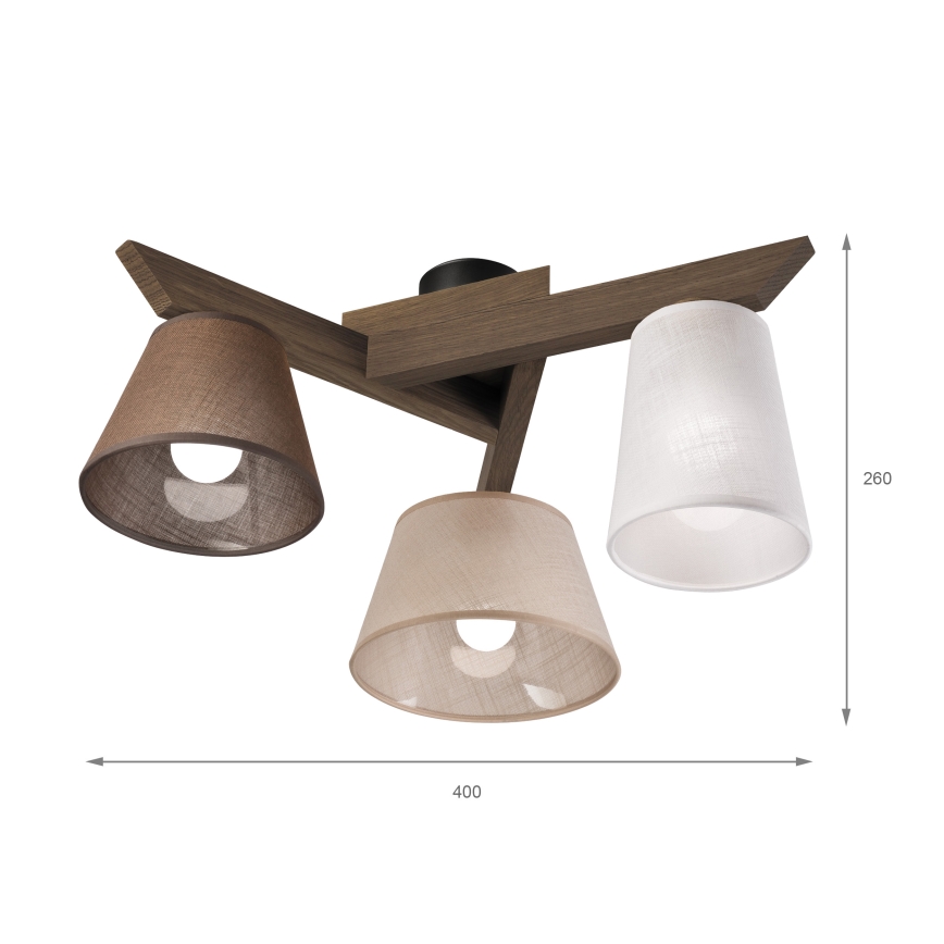 Brilagi - Lestenec ANTHONY 3xE14/40W/230V hrast oreh