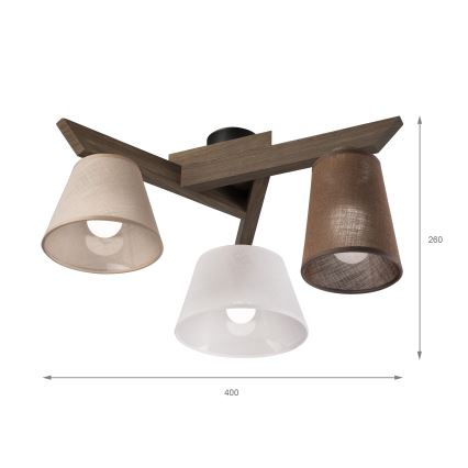 Brilagi - Lestenec ANTHONY 3xE14/40W/230V hrast oreh