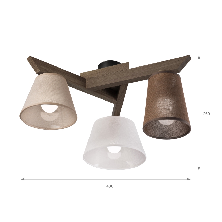 Brilagi - Lestenec ANTHONY 3xE14/40W/230V hrast oreh