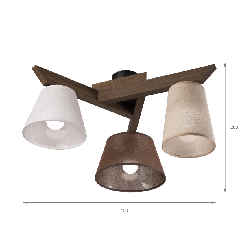 Brilagi - Lestenec ANTHONY 3xE14/40W/230V hrast oreh