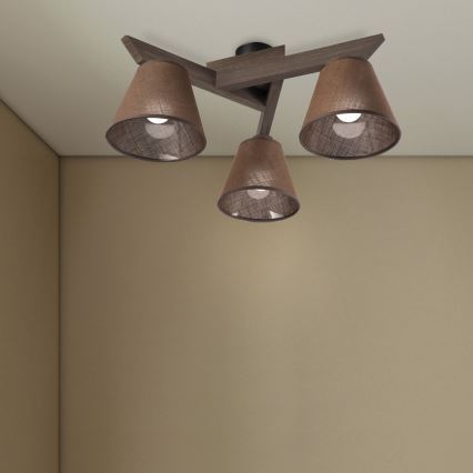Brilagi - Lestenec ANTHONY 3xE14/40W/230V hrast oreh/rjava