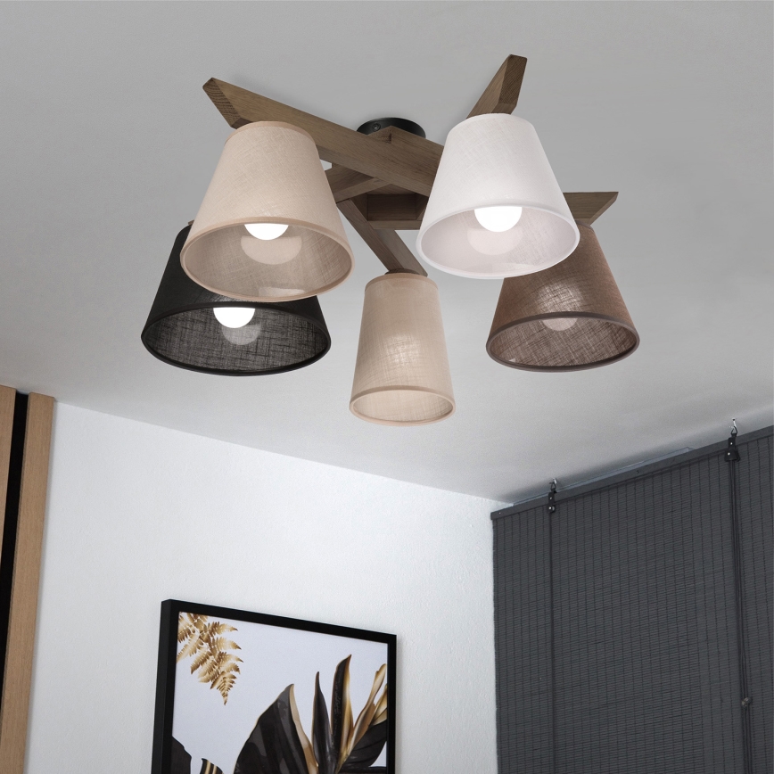 Brilagi - Lestenec ANTHONY 5xE14/40W/230V hrast oreh