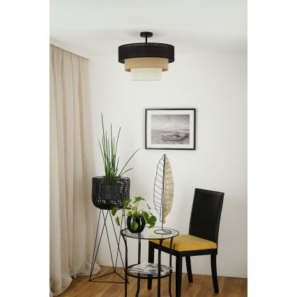 Brilagi - Lestenec ASPEN LUNETA 1xE27/15W/230V pr. 45 cm črna/bež/krem barva