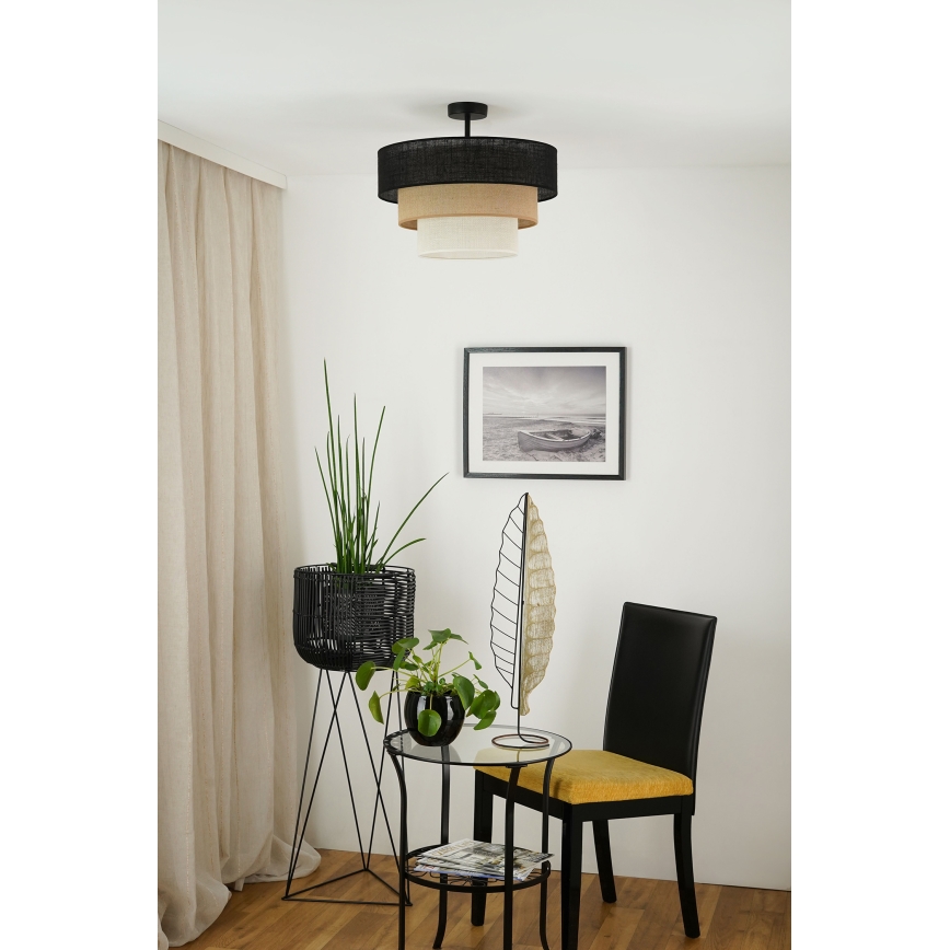 Brilagi - Lestenec ASPEN LUNETA 1xE27/15W/230V pr. 45 cm črna/bež/krem barva