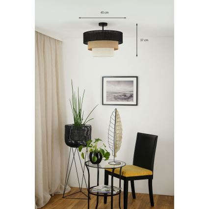 Brilagi - Lestenec ASPEN LUNETA 1xE27/15W/230V pr. 45 cm črna/bež/krem barva