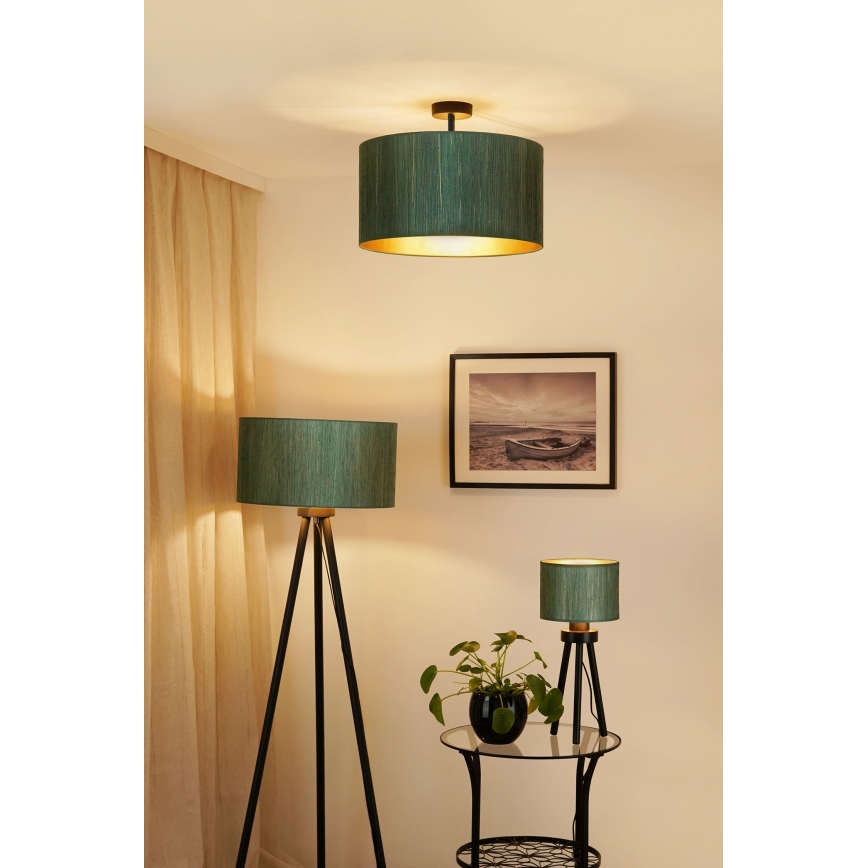 Brilagi - Lestenec BOSTON ROLLER 1xE27/15W/230V pr. 45 cm slama zelena/zlata