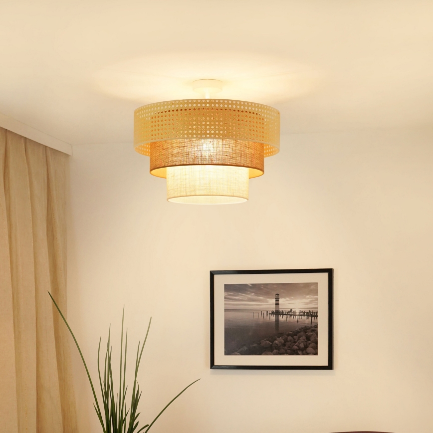 Brilagi - Lestenec CEDAR LUNETA 1xE27/15W/230V pr. 45 cm bež/rjava/krem barva