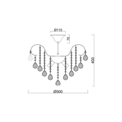 Brilagi - Lestenec CRYSTAL 6xE14/60W/230V sijajni krom
