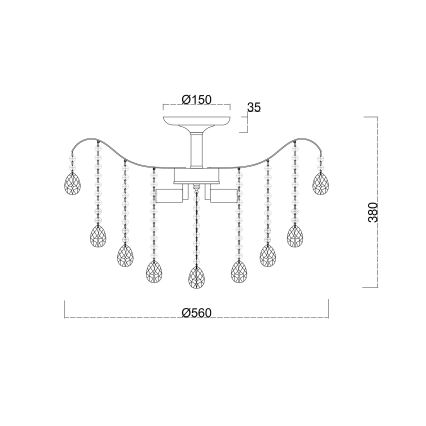 Brilagi - Lestenec CRYSTAL 6xE14/60W/230V sijajni krom