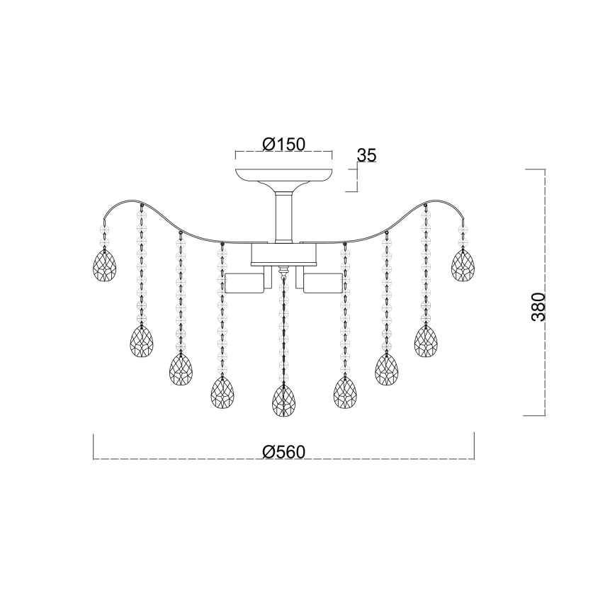 Brilagi - Lestenec CRYSTAL 6xE14/60W/230V sijajni krom