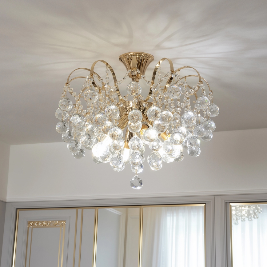 Brilagi - Lestenec CRYSTAL 6xE14/60W/230V zlata